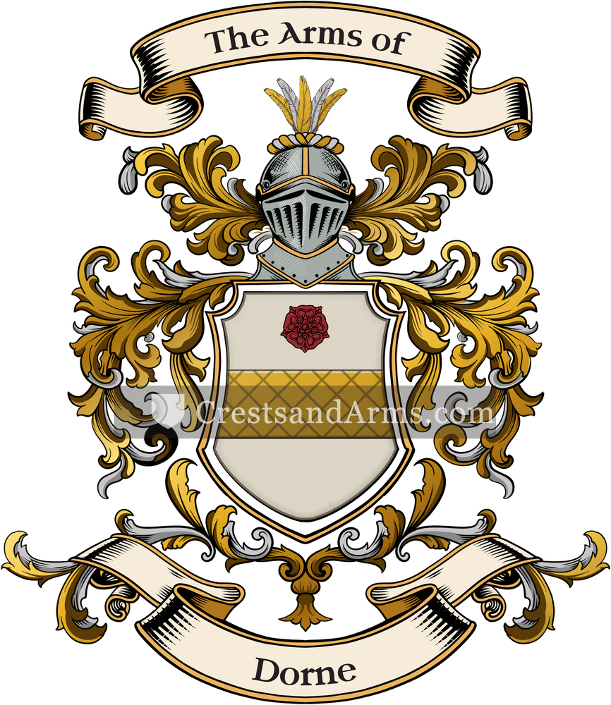 The Dorne coat of arms, drawn from the recorded blazon