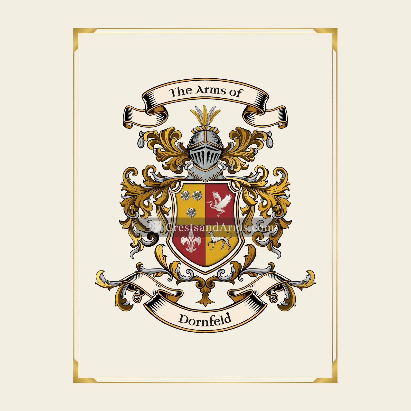 With gold border