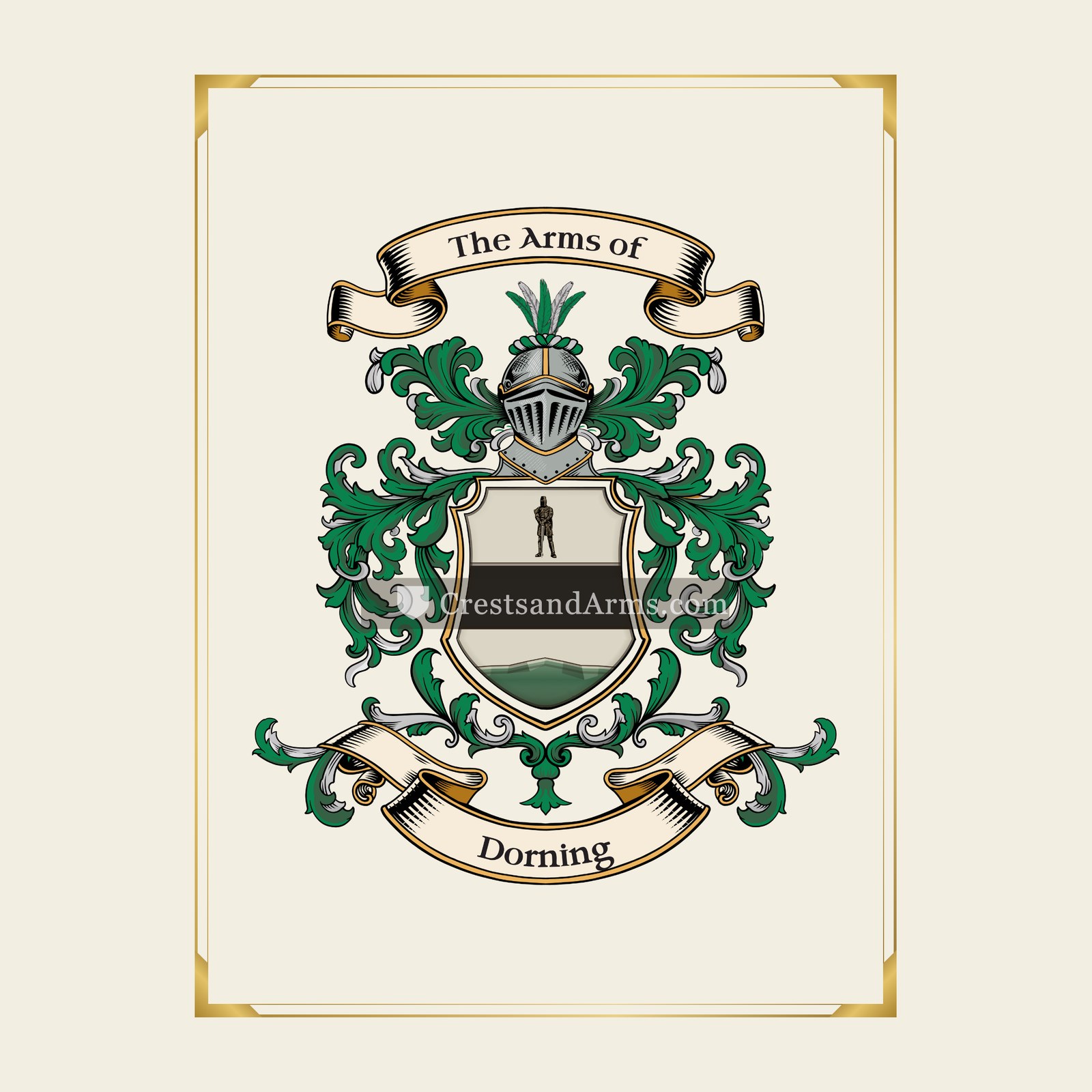 With gold border
