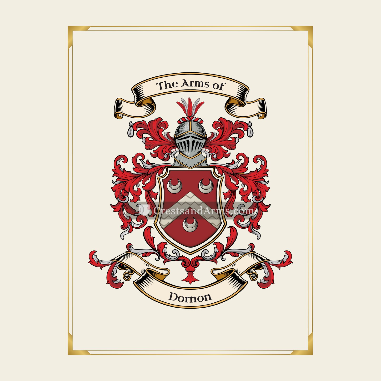 With gold border