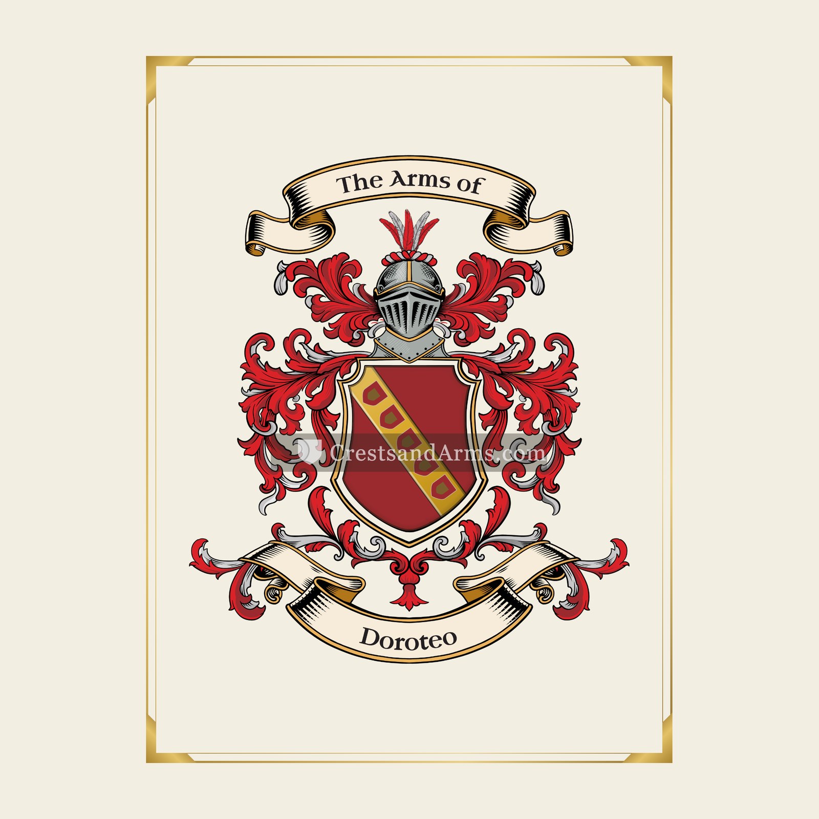 With gold border