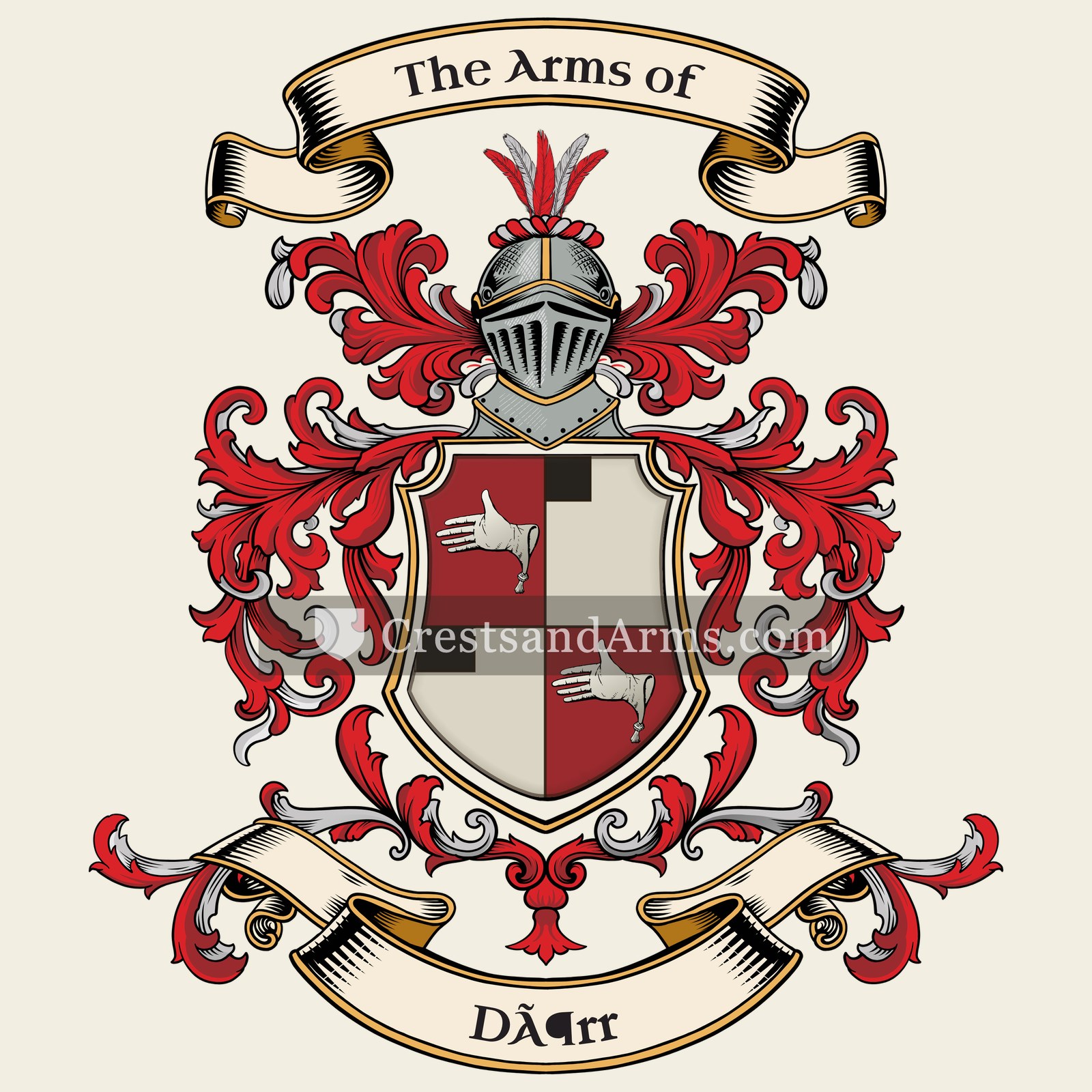 The Dörr coat of arms, drawn from the recorded blazon