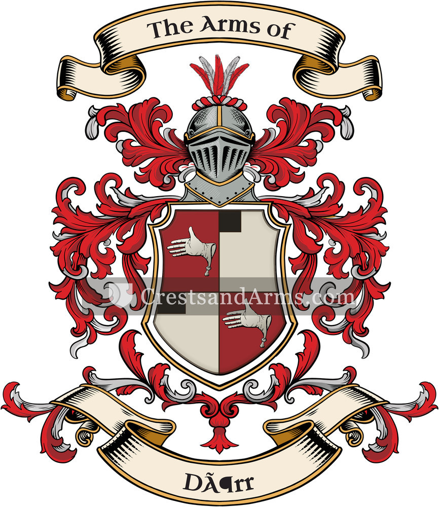 The Dörr coat of arms, drawn from the recorded blazon