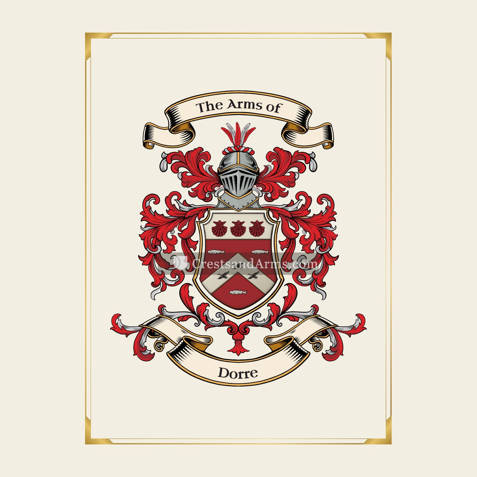 With gold border