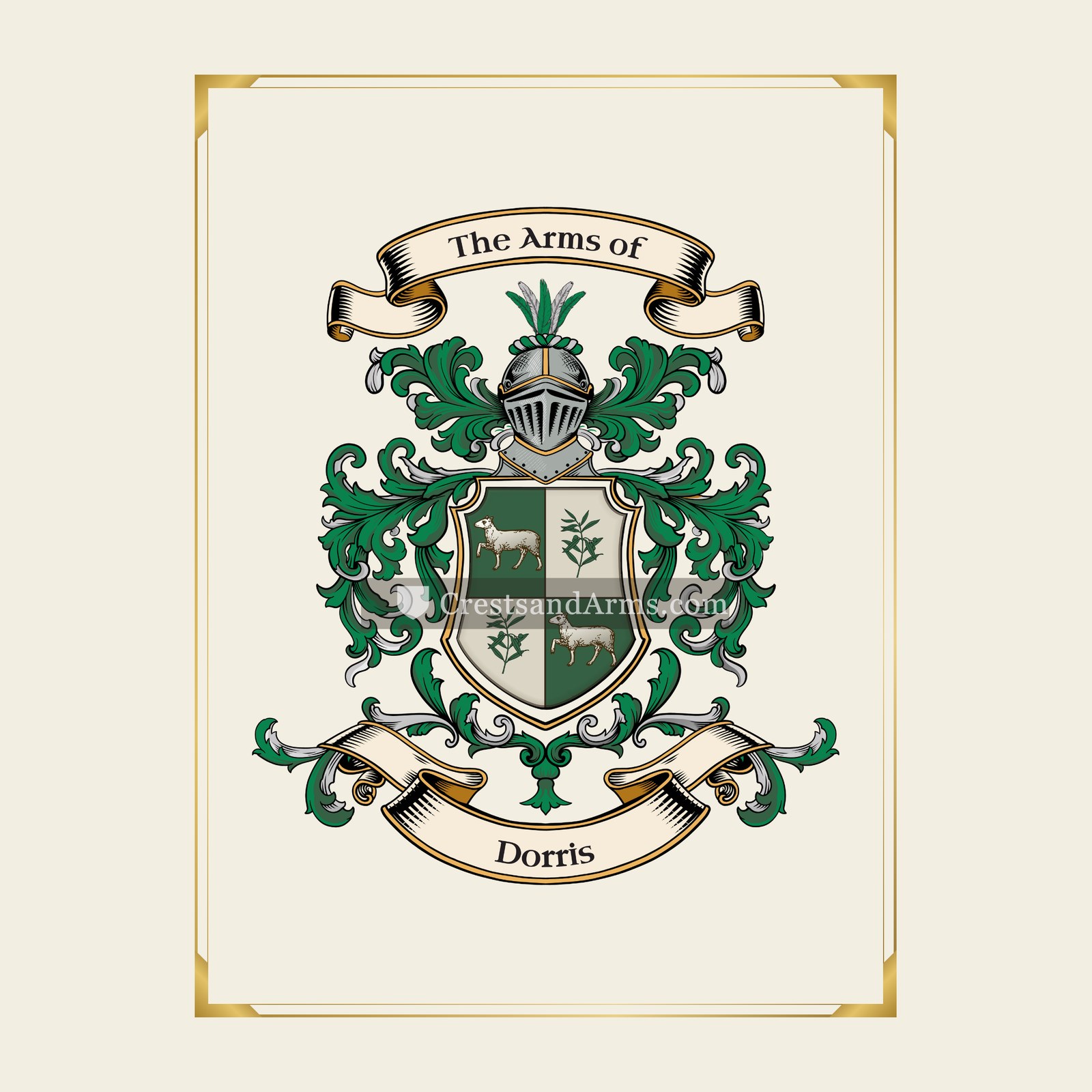 With gold border