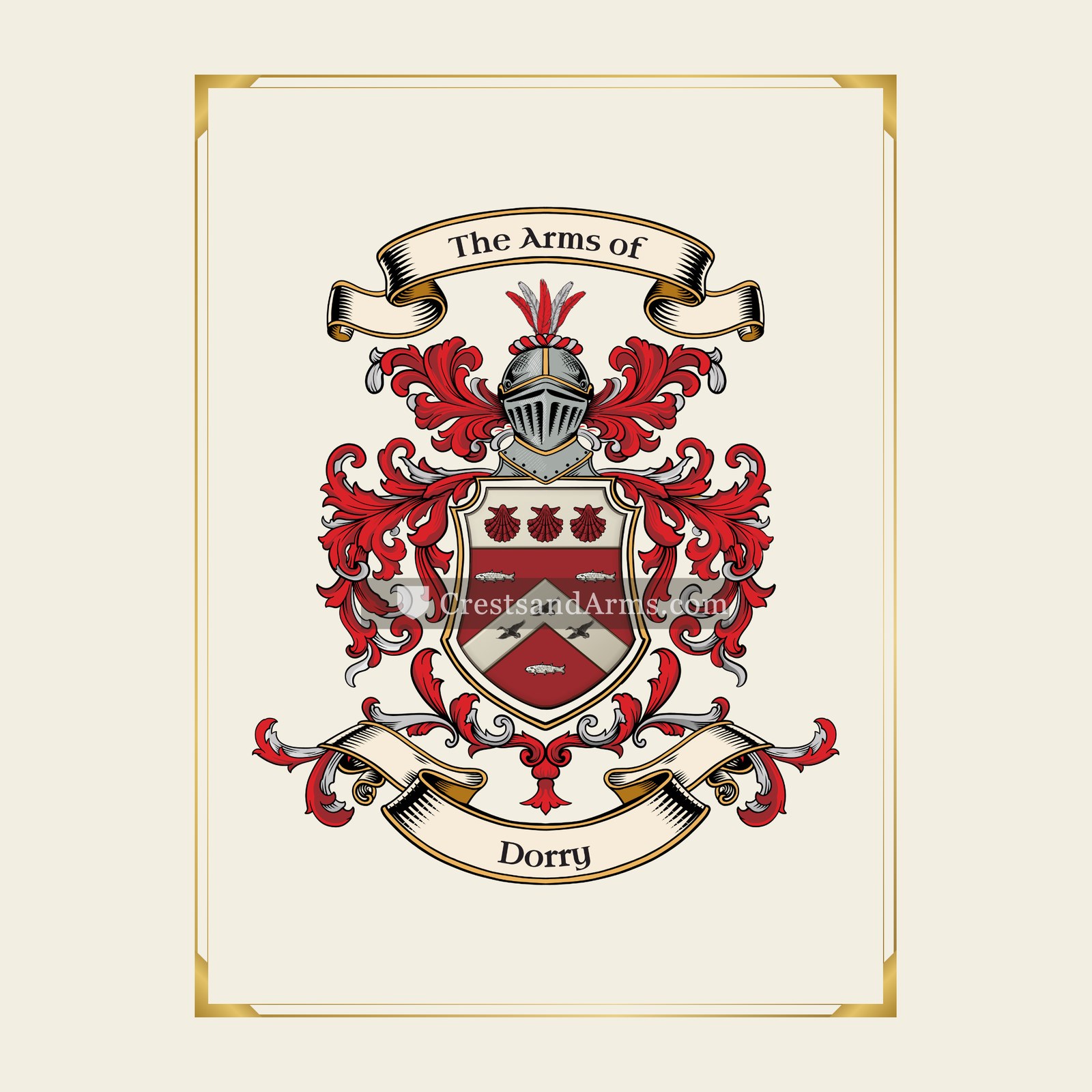 With gold border