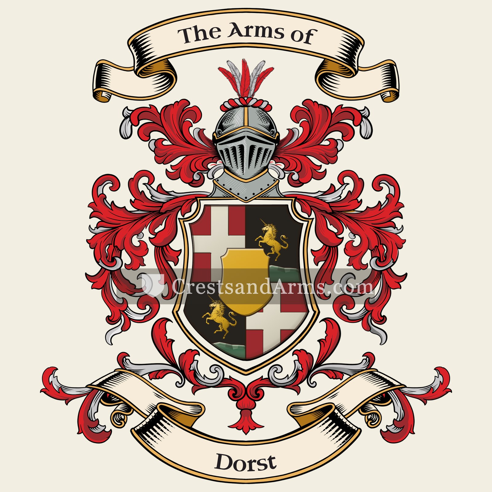 The Dorst coat of arms, drawn from the recorded blazon