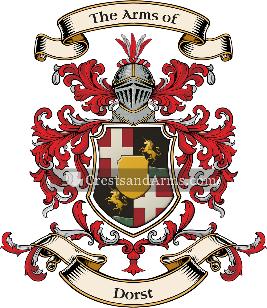 The Dorst coat of arms, drawn from the recorded blazon