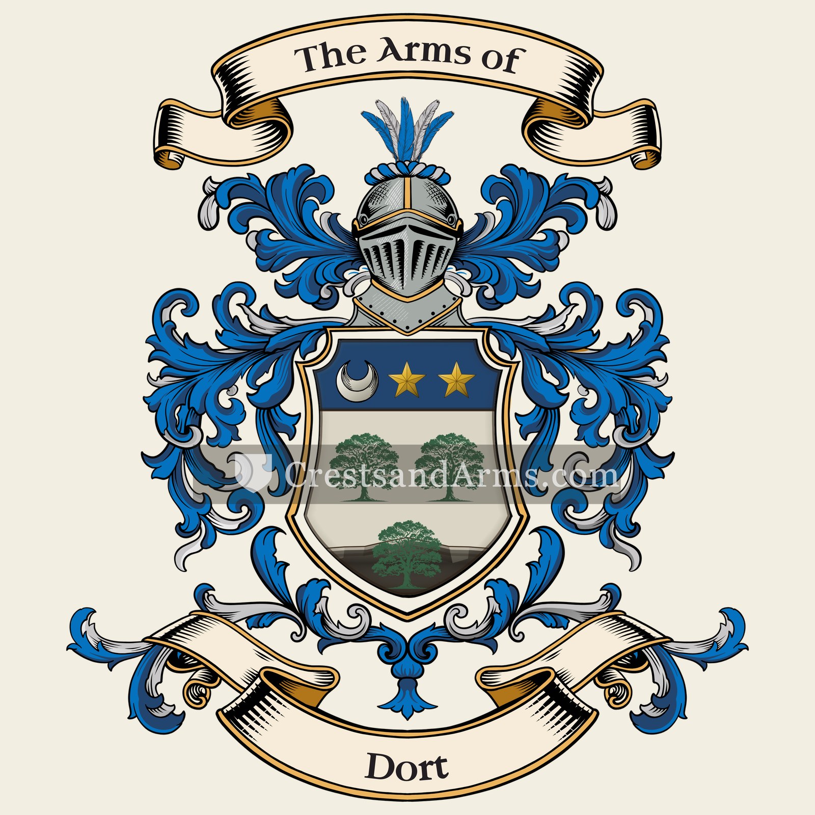 The Dort coat of arms, drawn from the recorded blazon