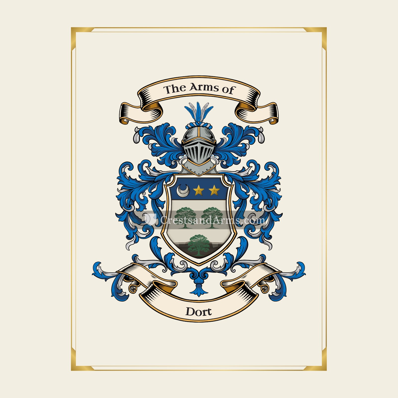 With gold border