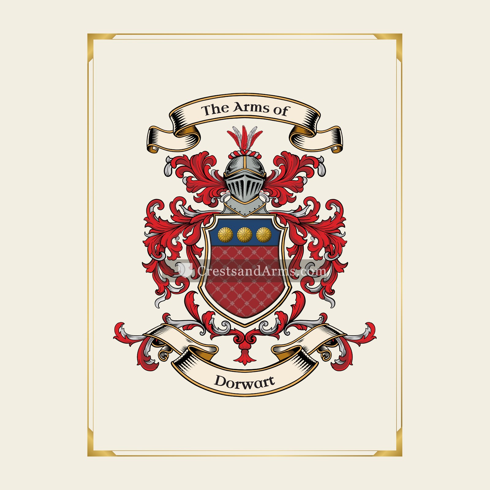 With gold border