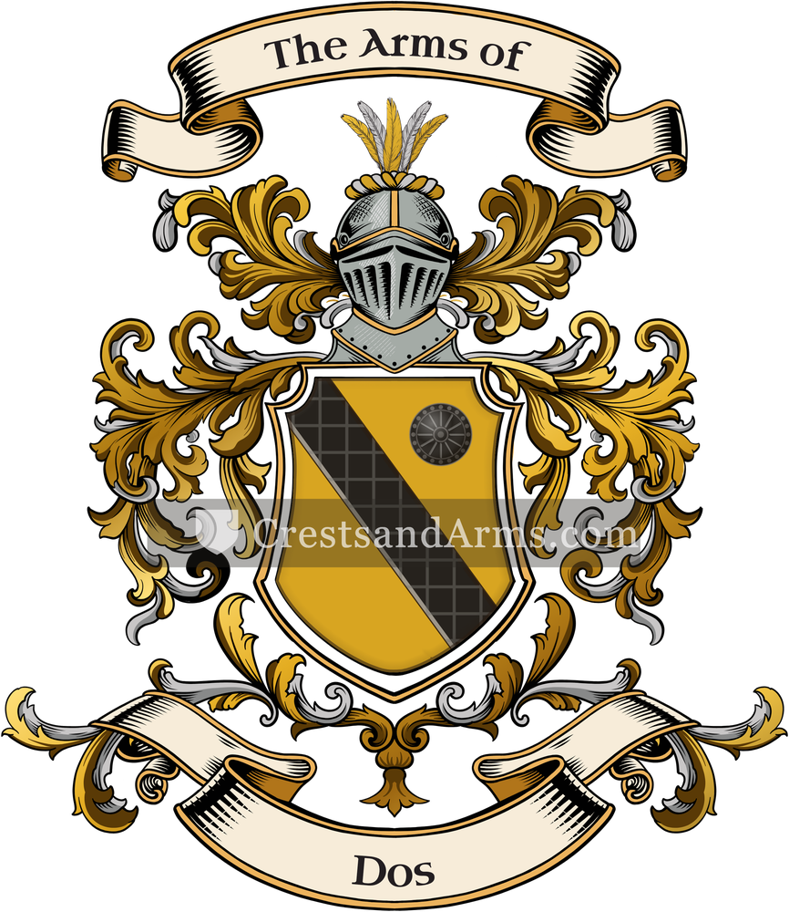 The Dos coat of arms, drawn from the recorded blazon