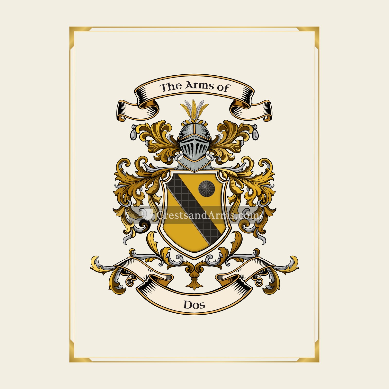 With gold border