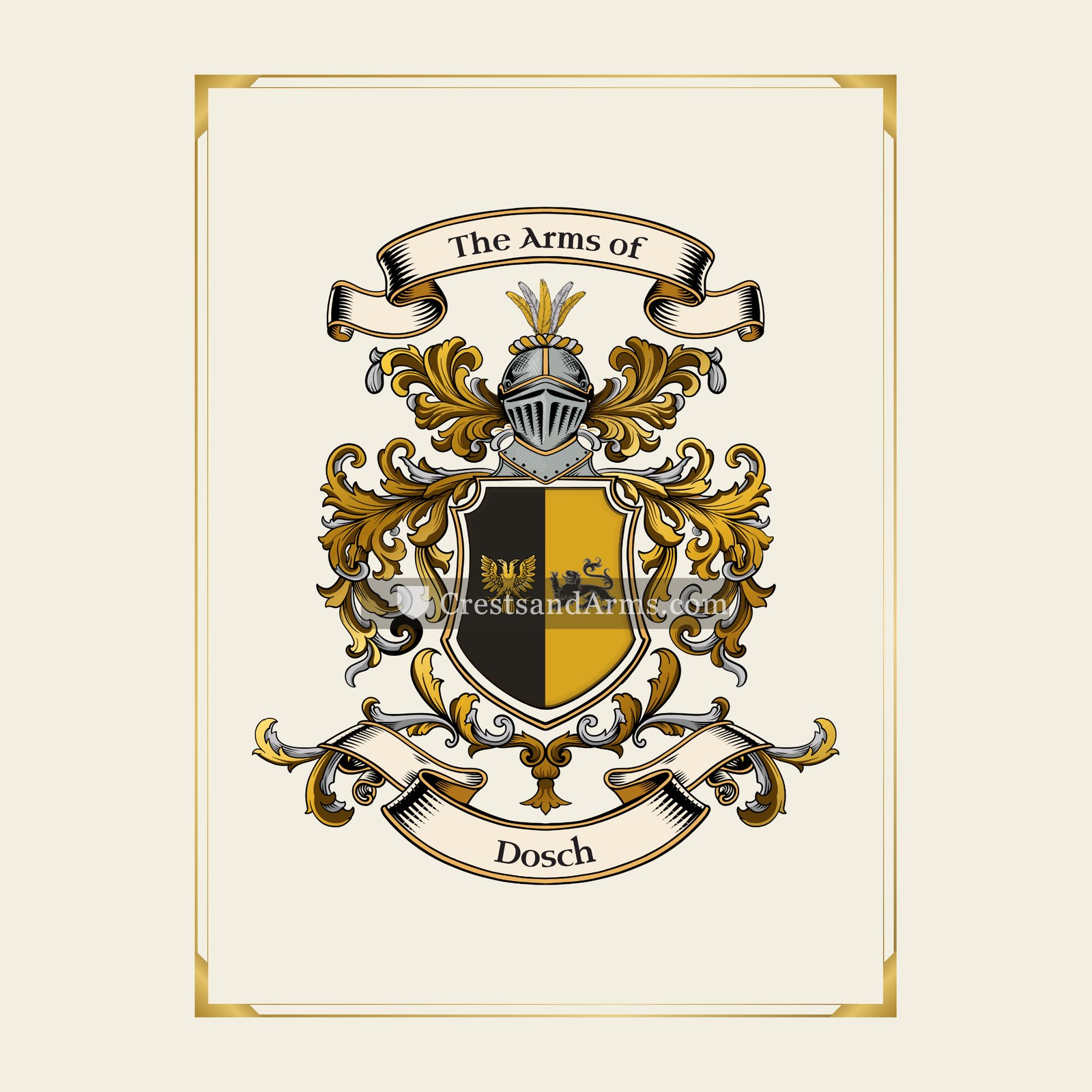 With gold border