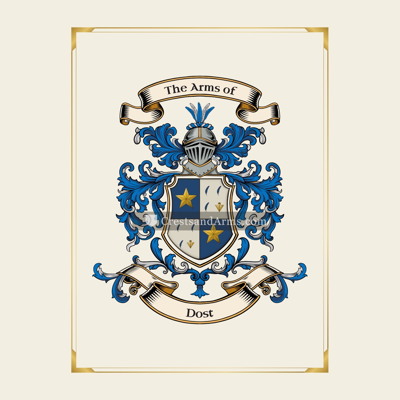 With gold border