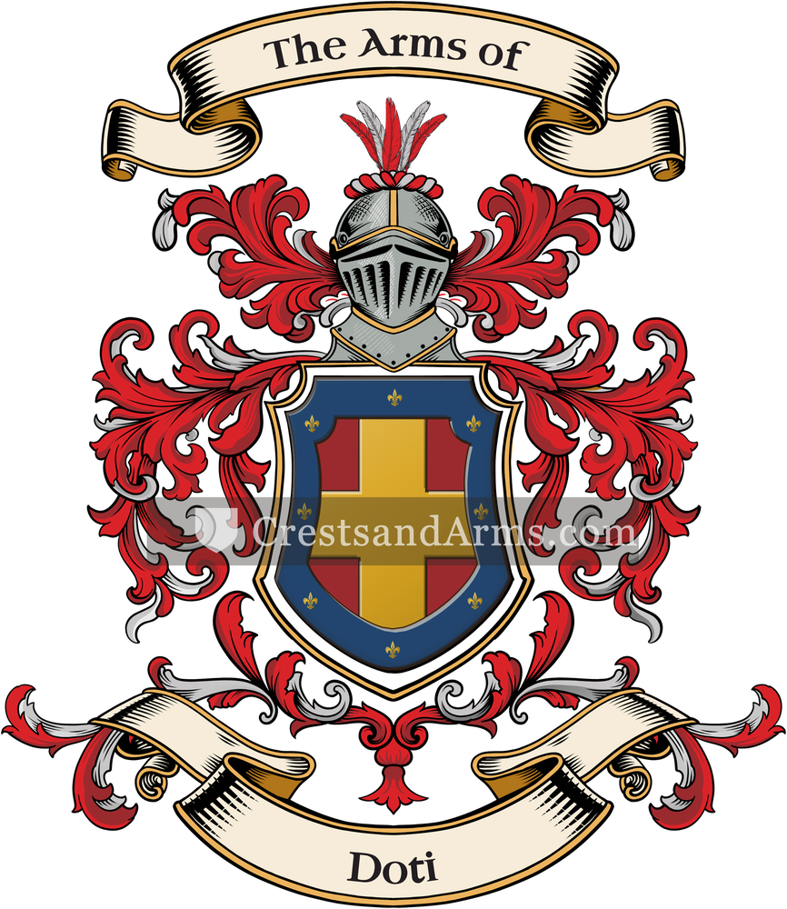 The Doti coat of arms, drawn from the recorded blazon