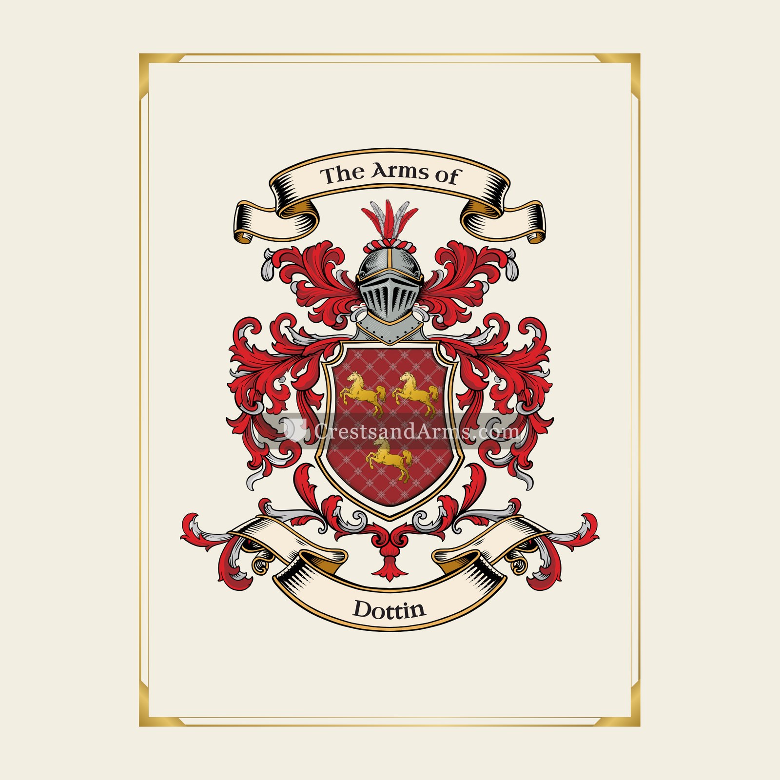 With gold border