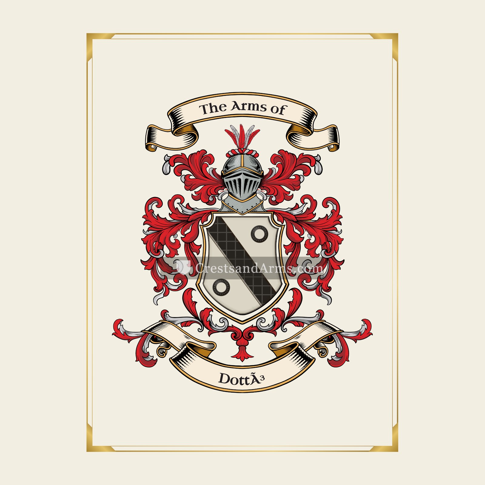 With gold border