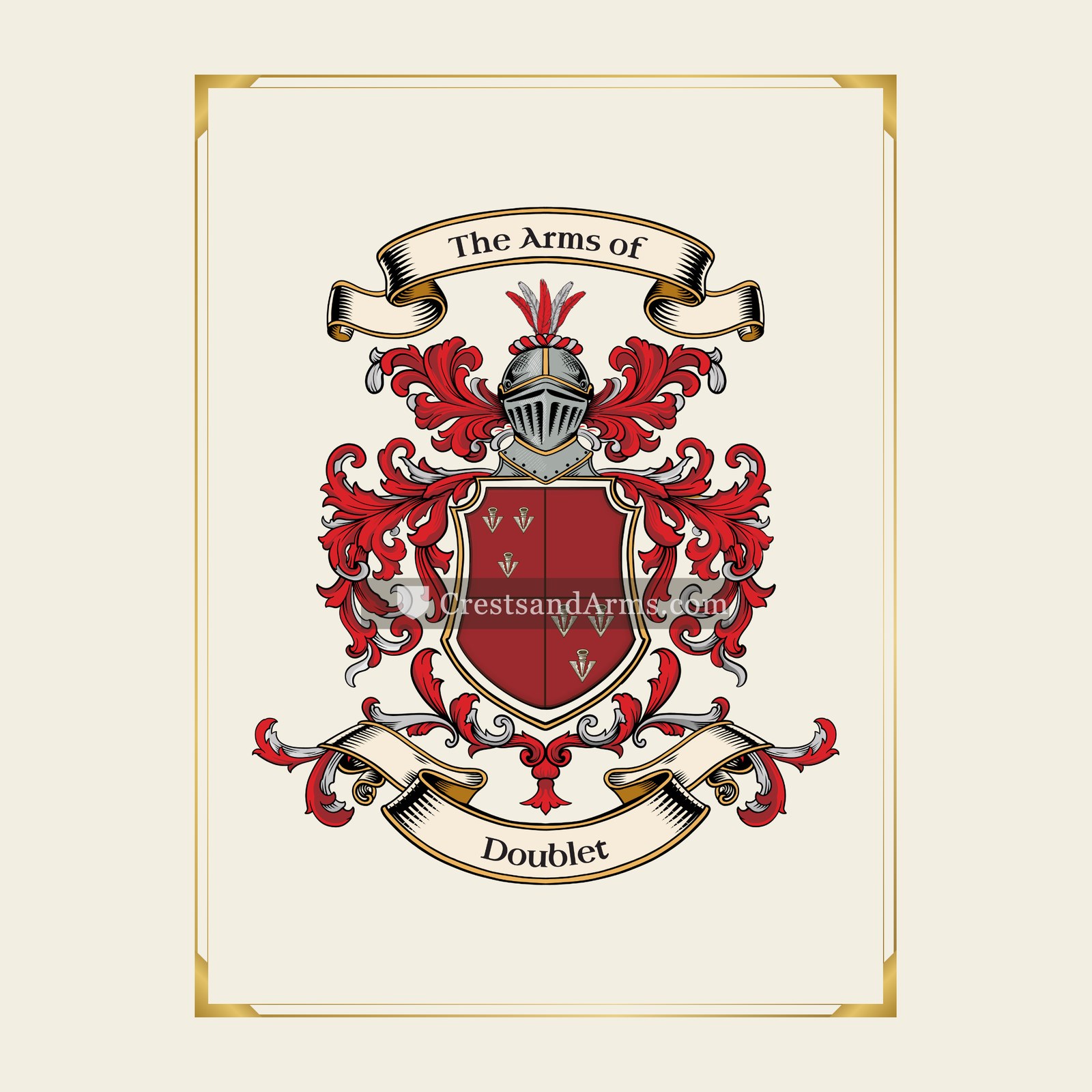 With gold border
