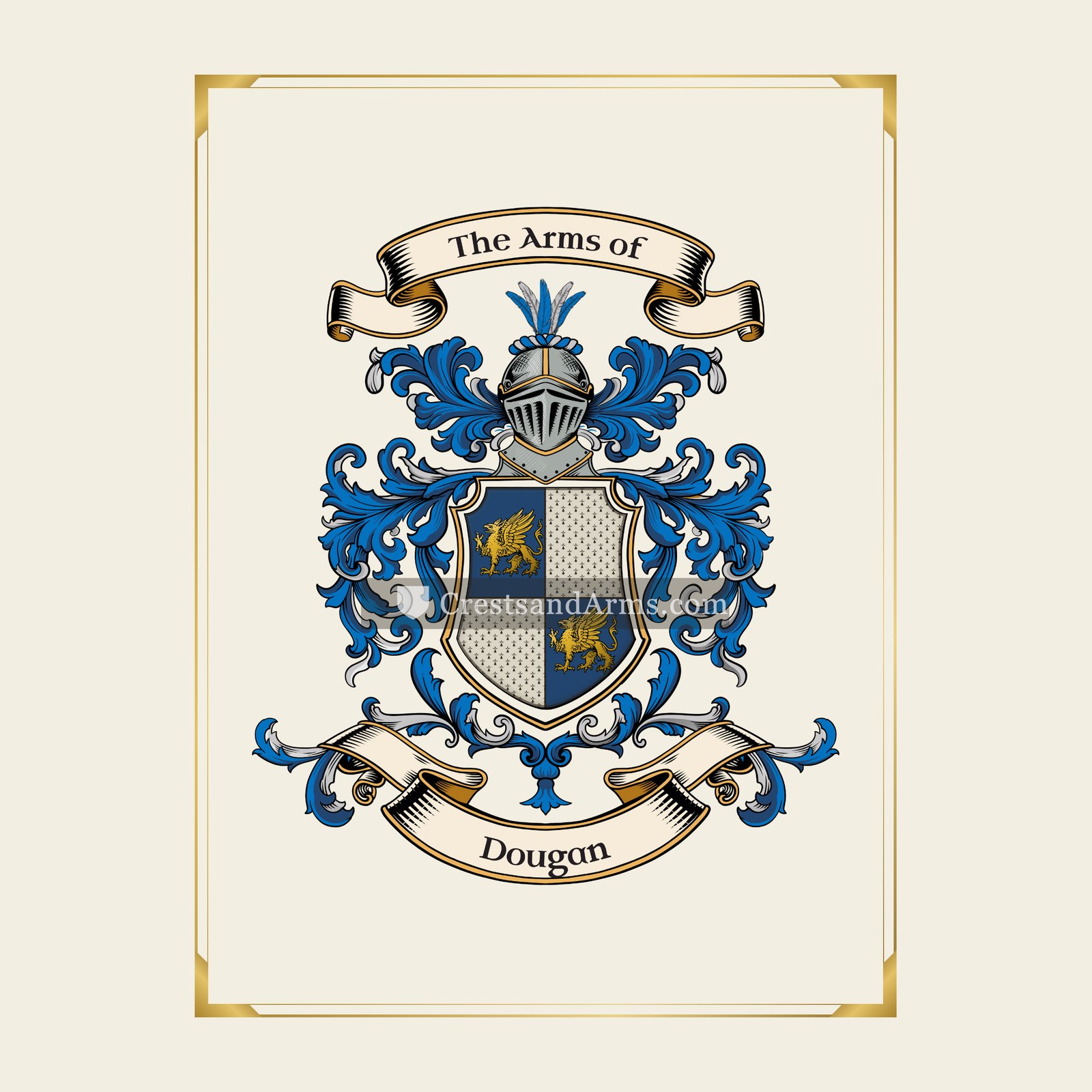With gold border