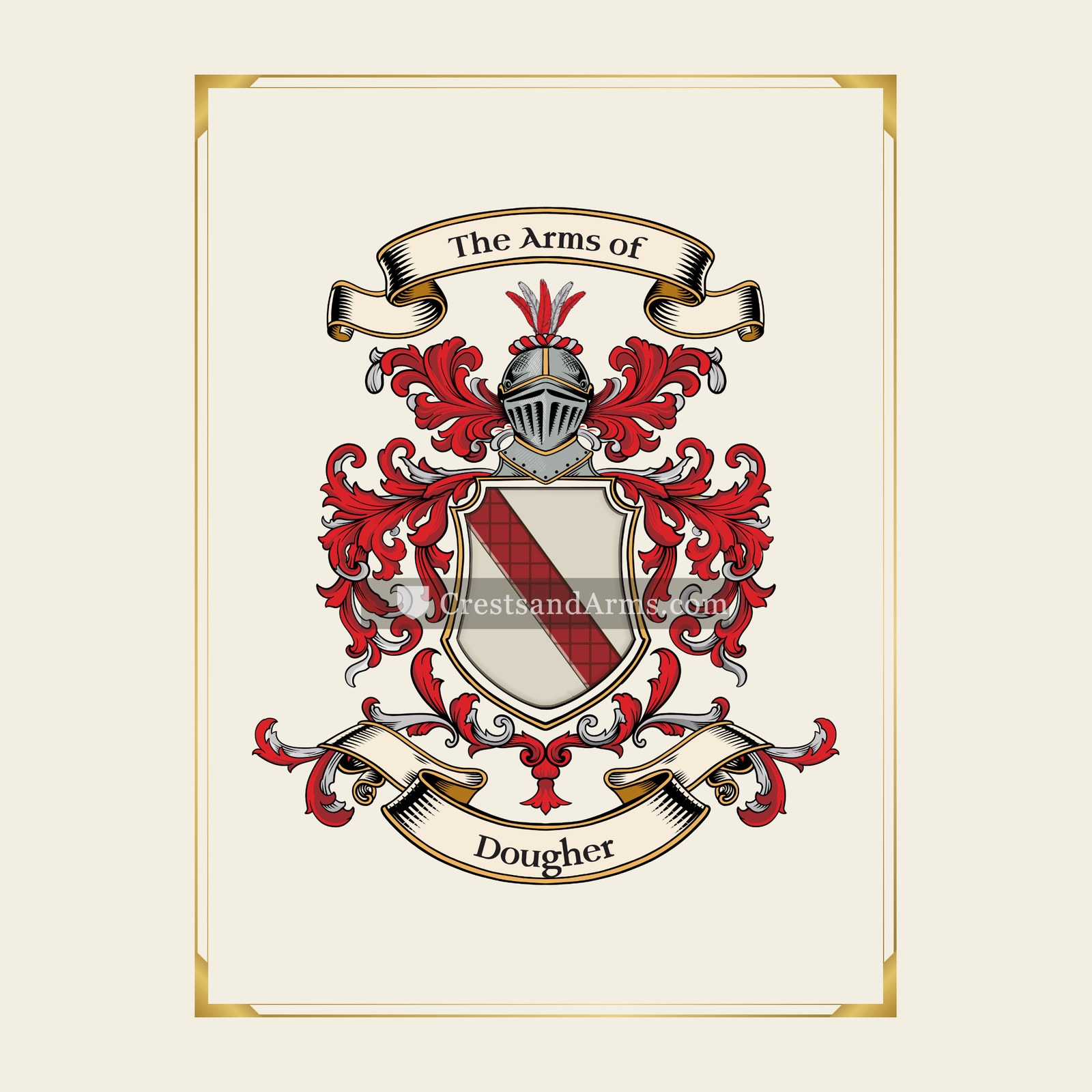 With gold border