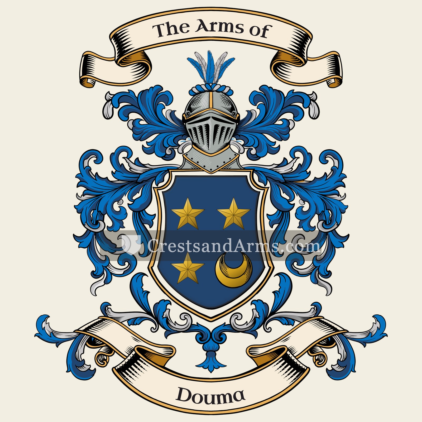 The Douma coat of arms, drawn from the recorded blazon