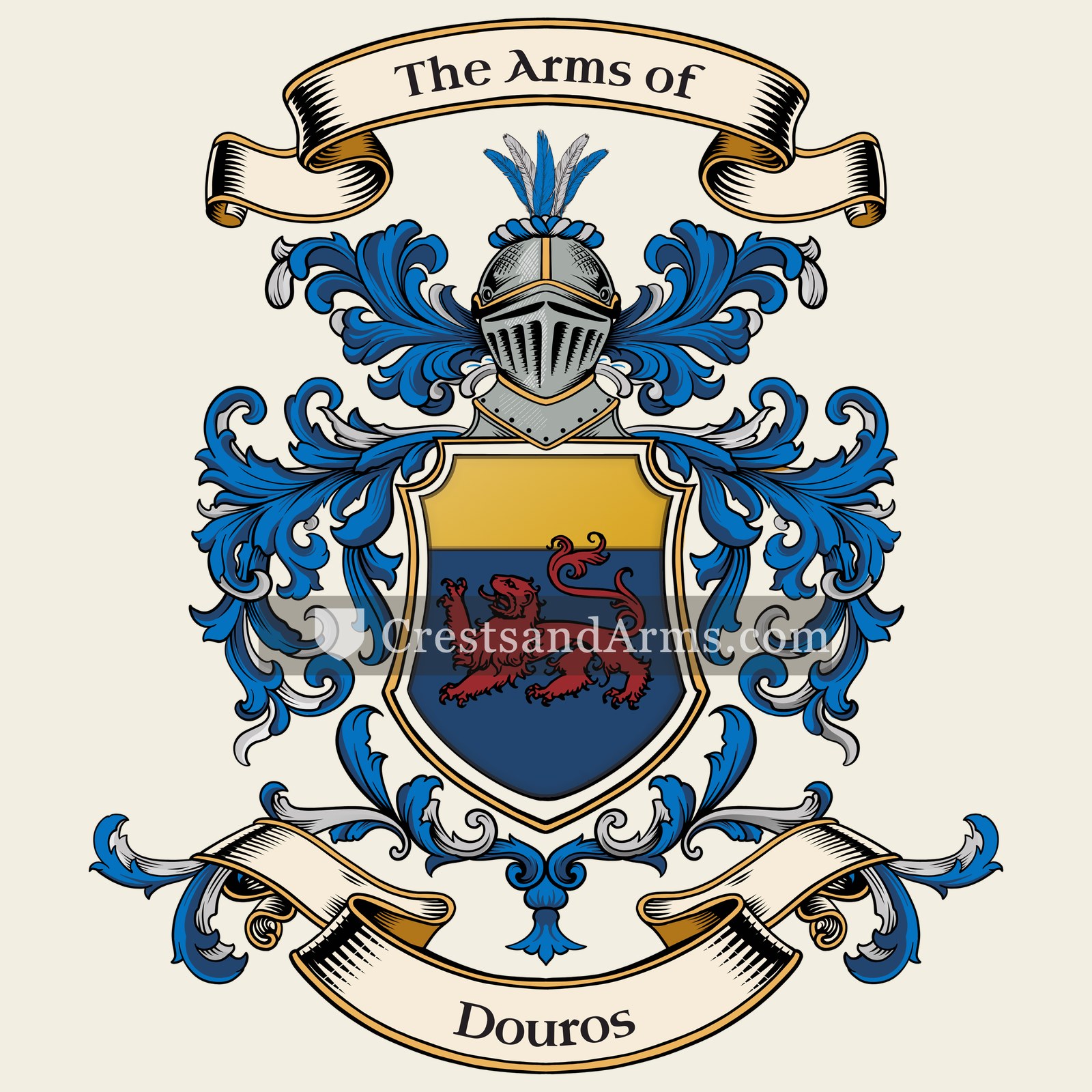 The Douros coat of arms, drawn from the recorded blazon