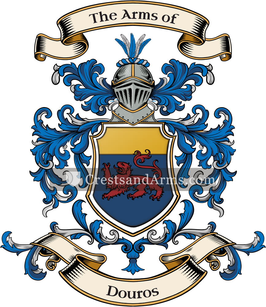 The Douros coat of arms, drawn from the recorded blazon