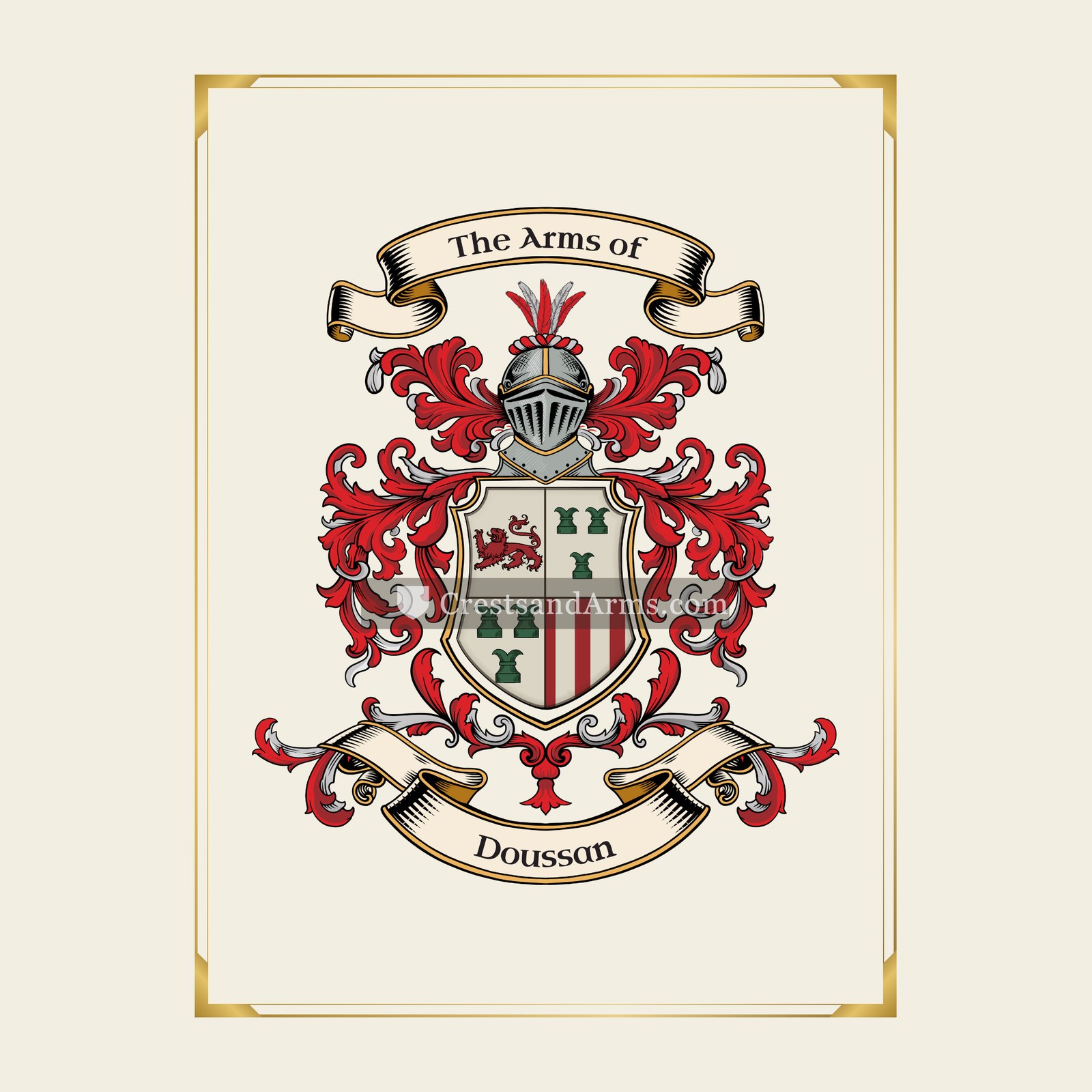 With gold border