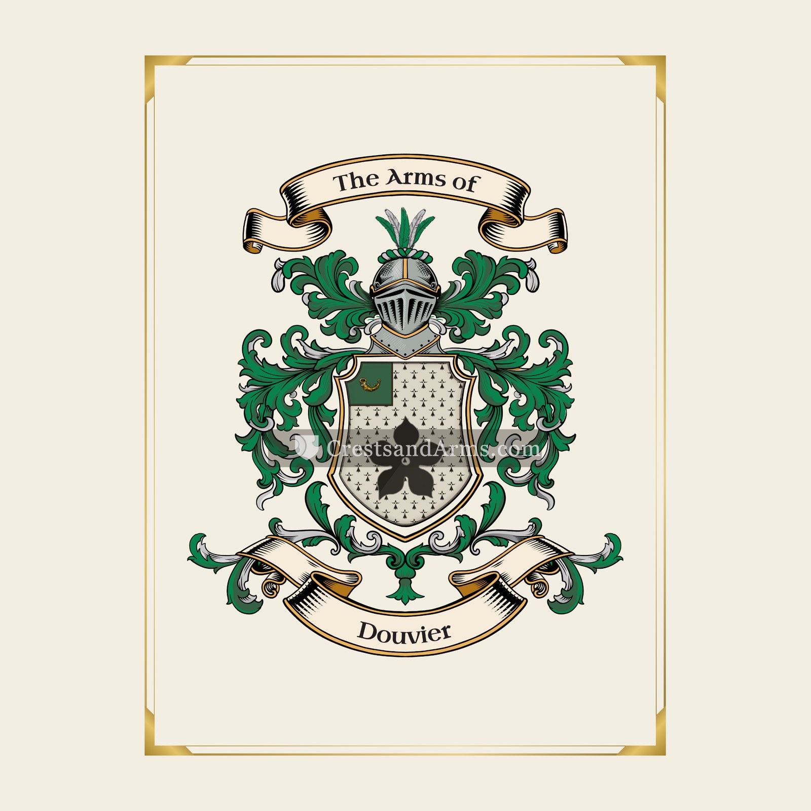 With gold border