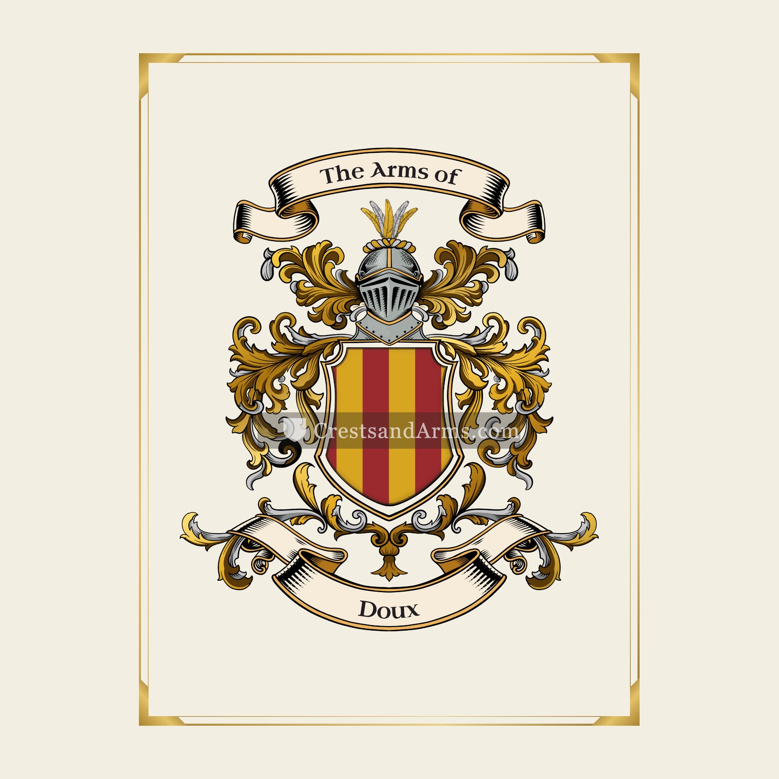 With gold border