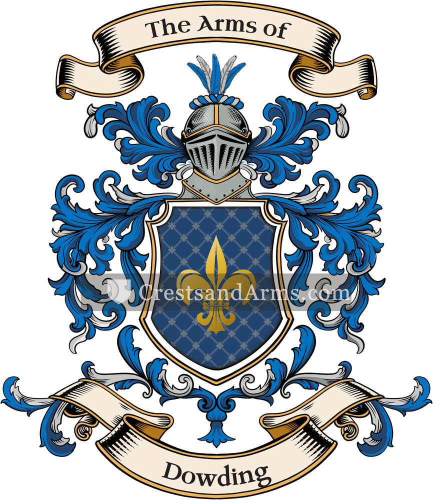 The Dowding coat of arms, drawn from the recorded blazon
