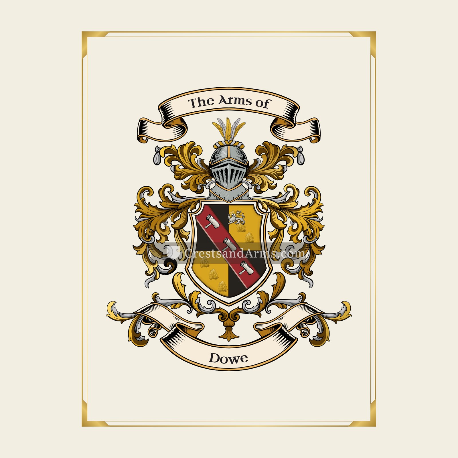With gold border