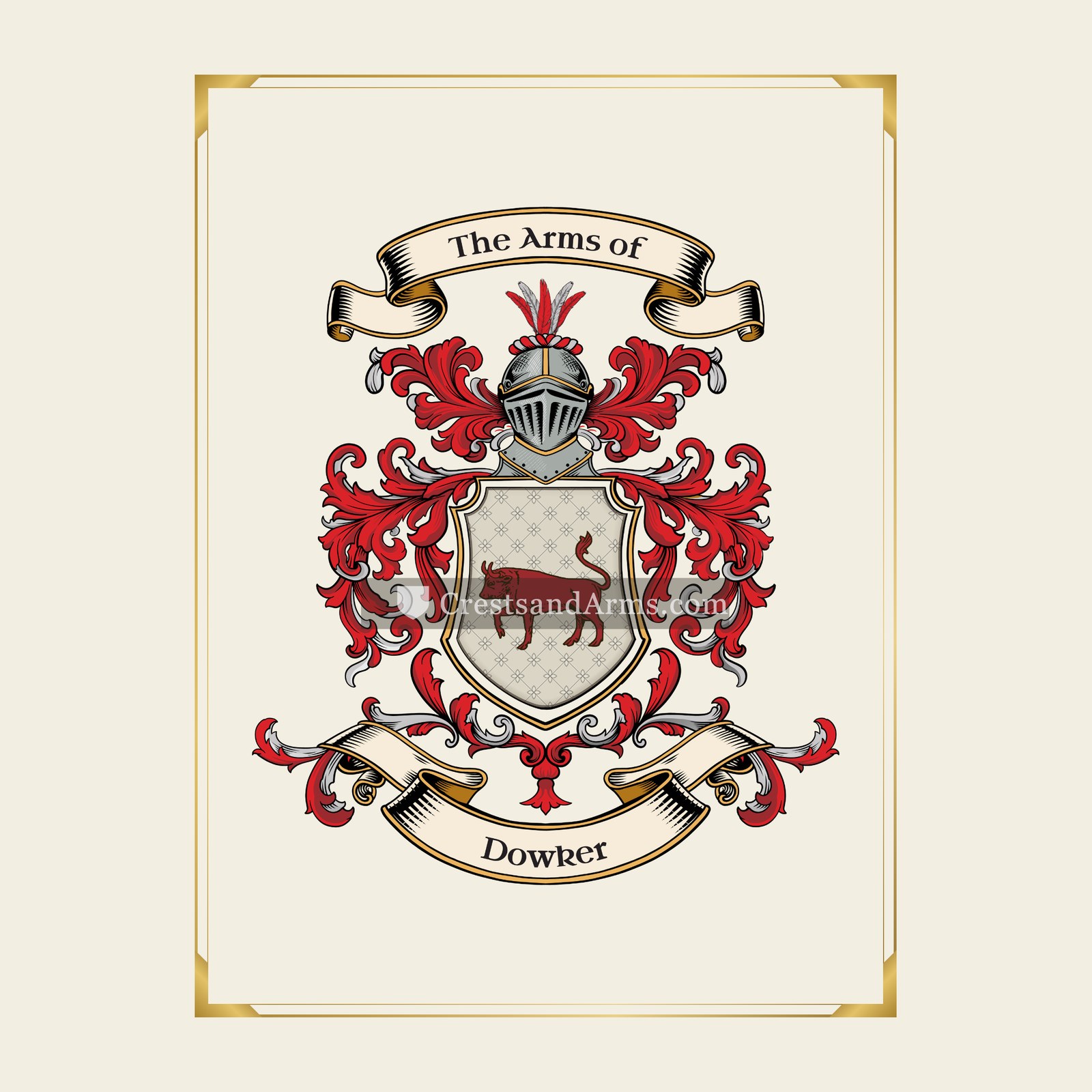 With gold border