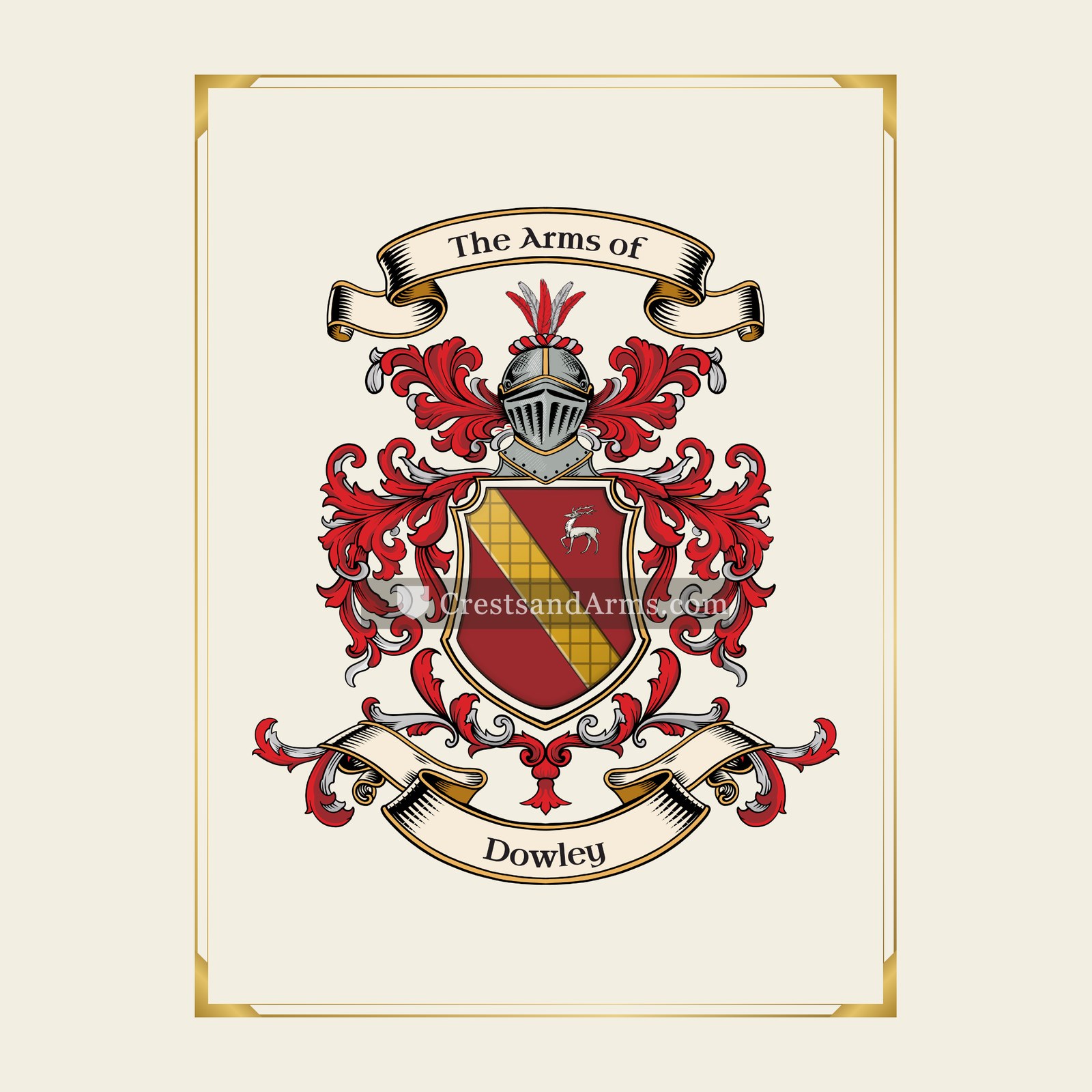 With gold border