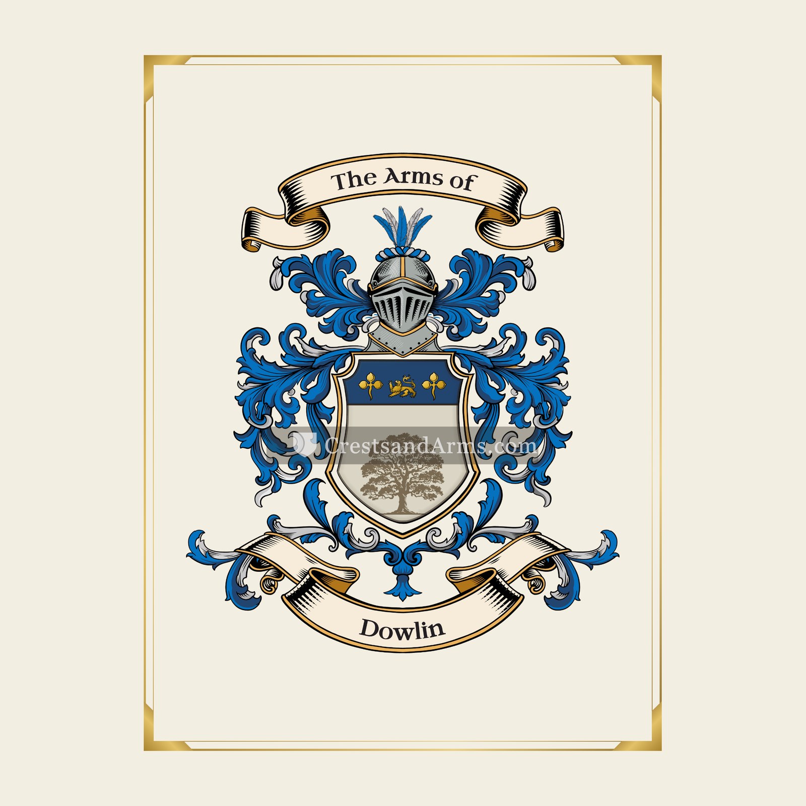 With gold border