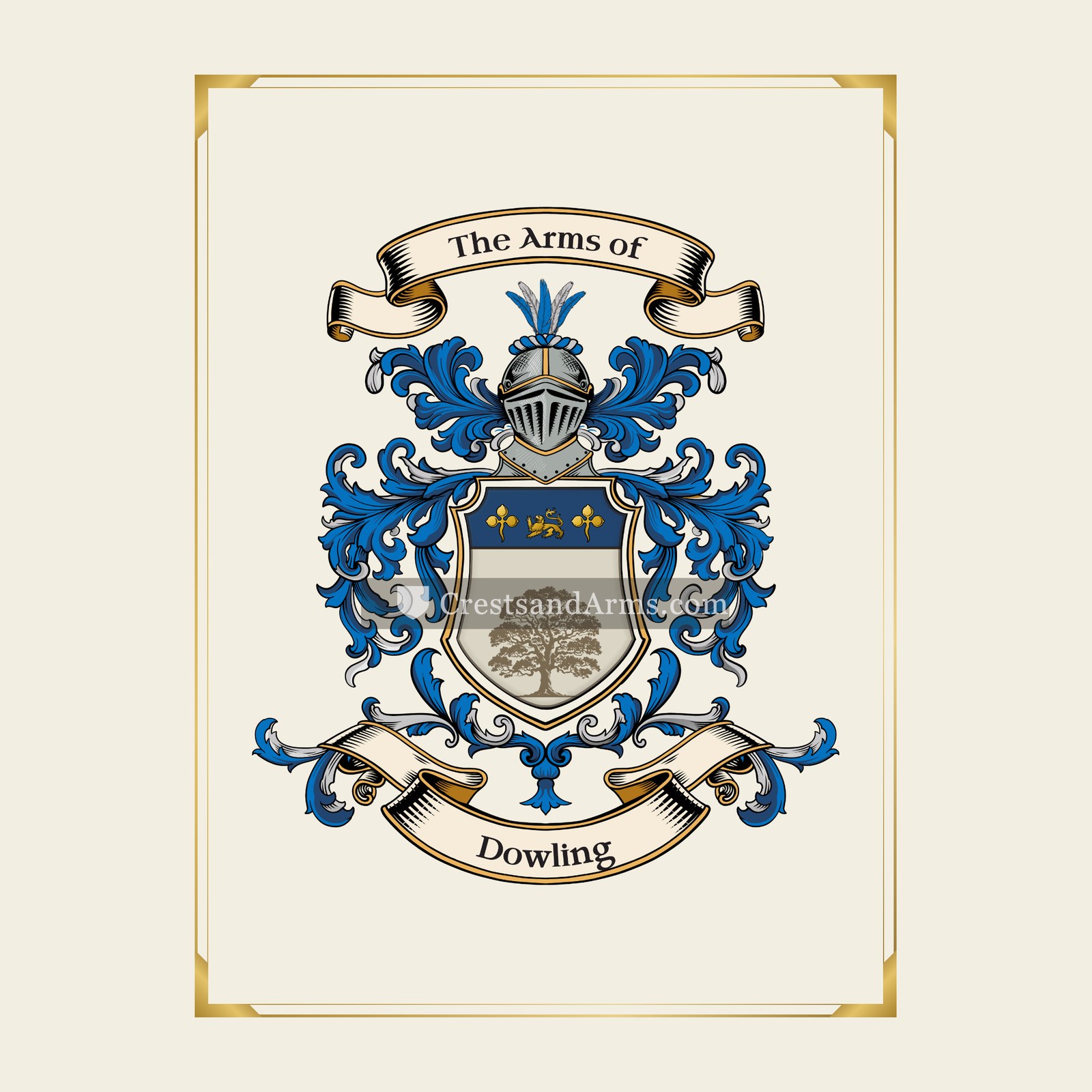 With gold border