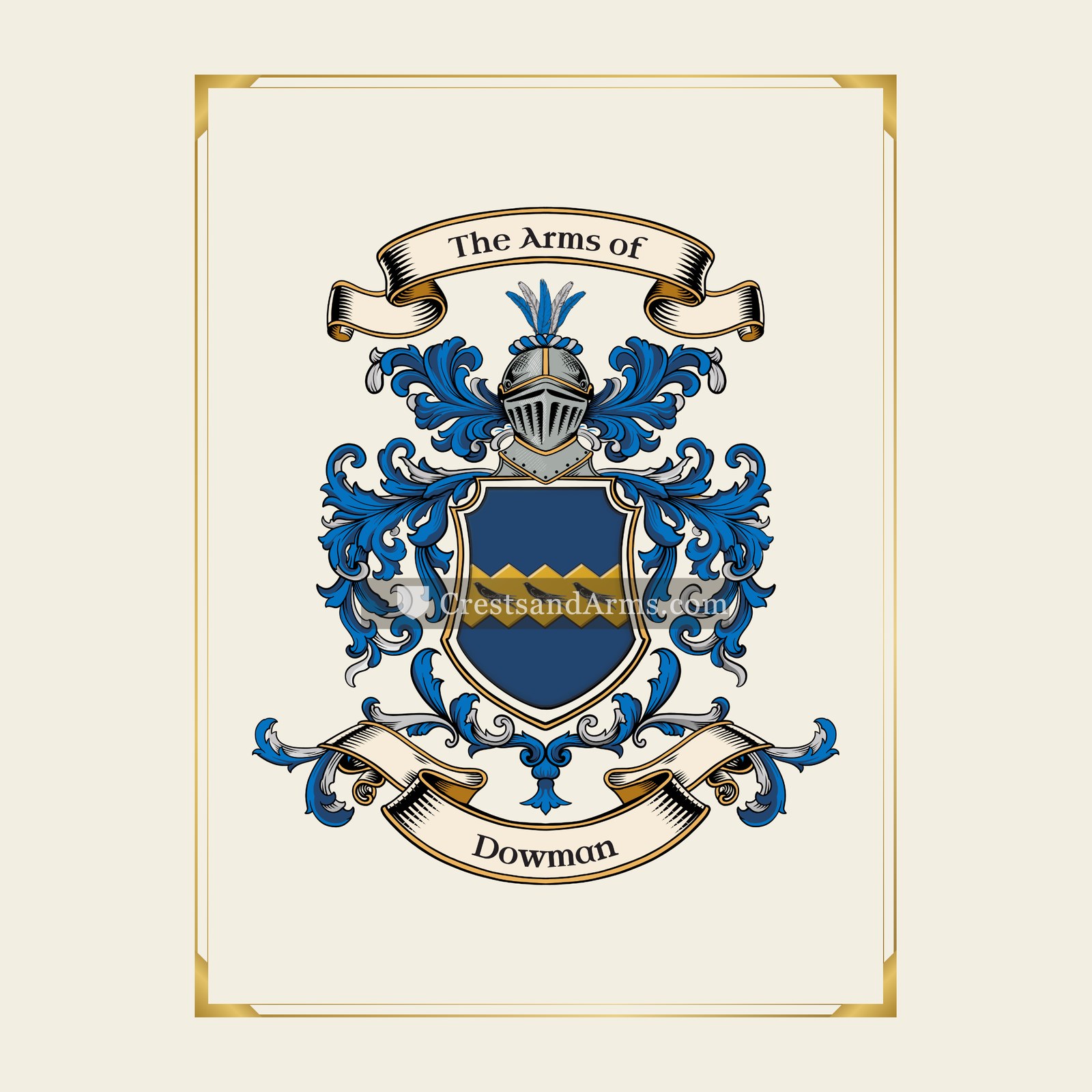 With gold border