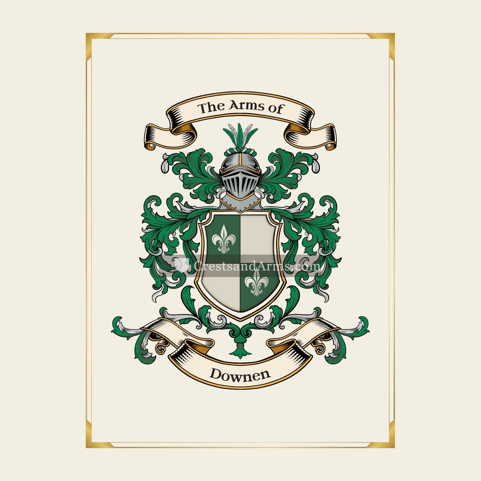 With gold border