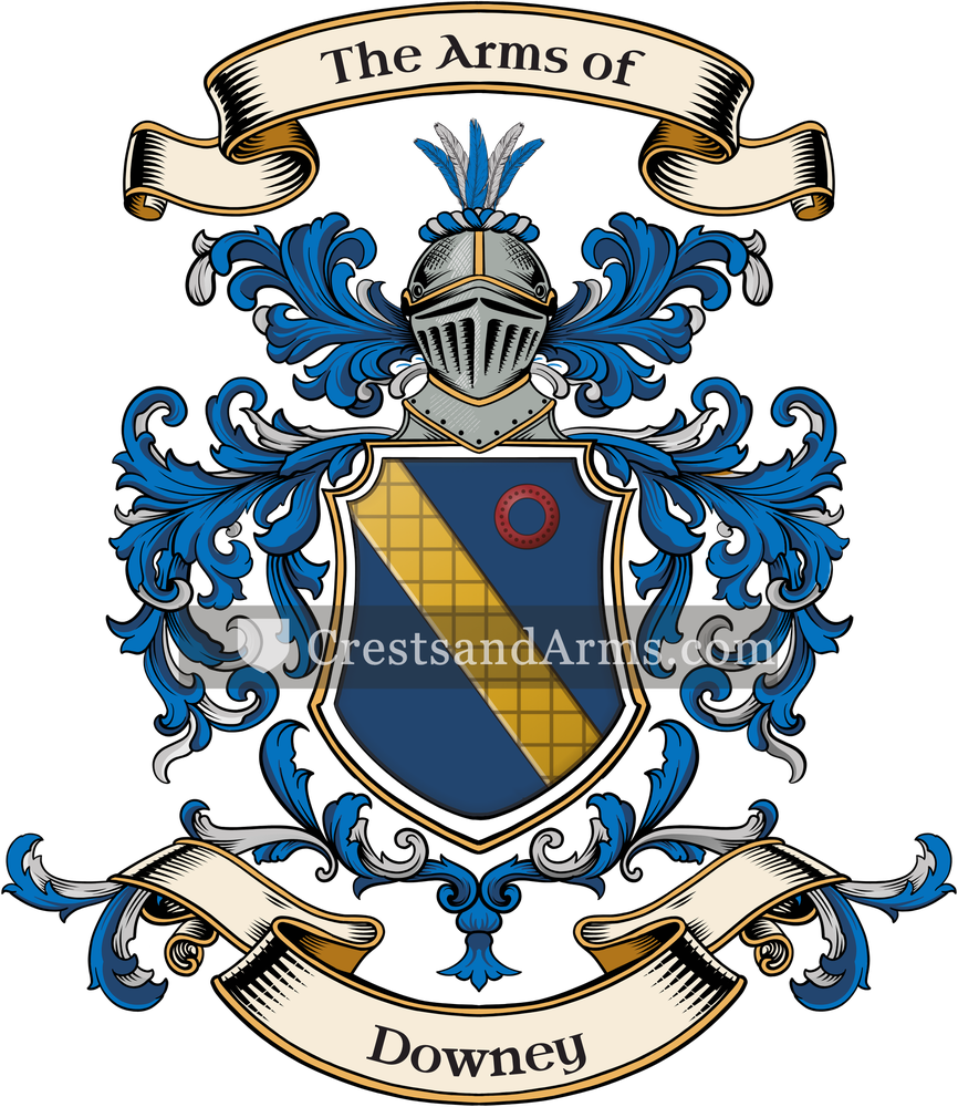 The Downey coat of arms, drawn from the recorded blazon