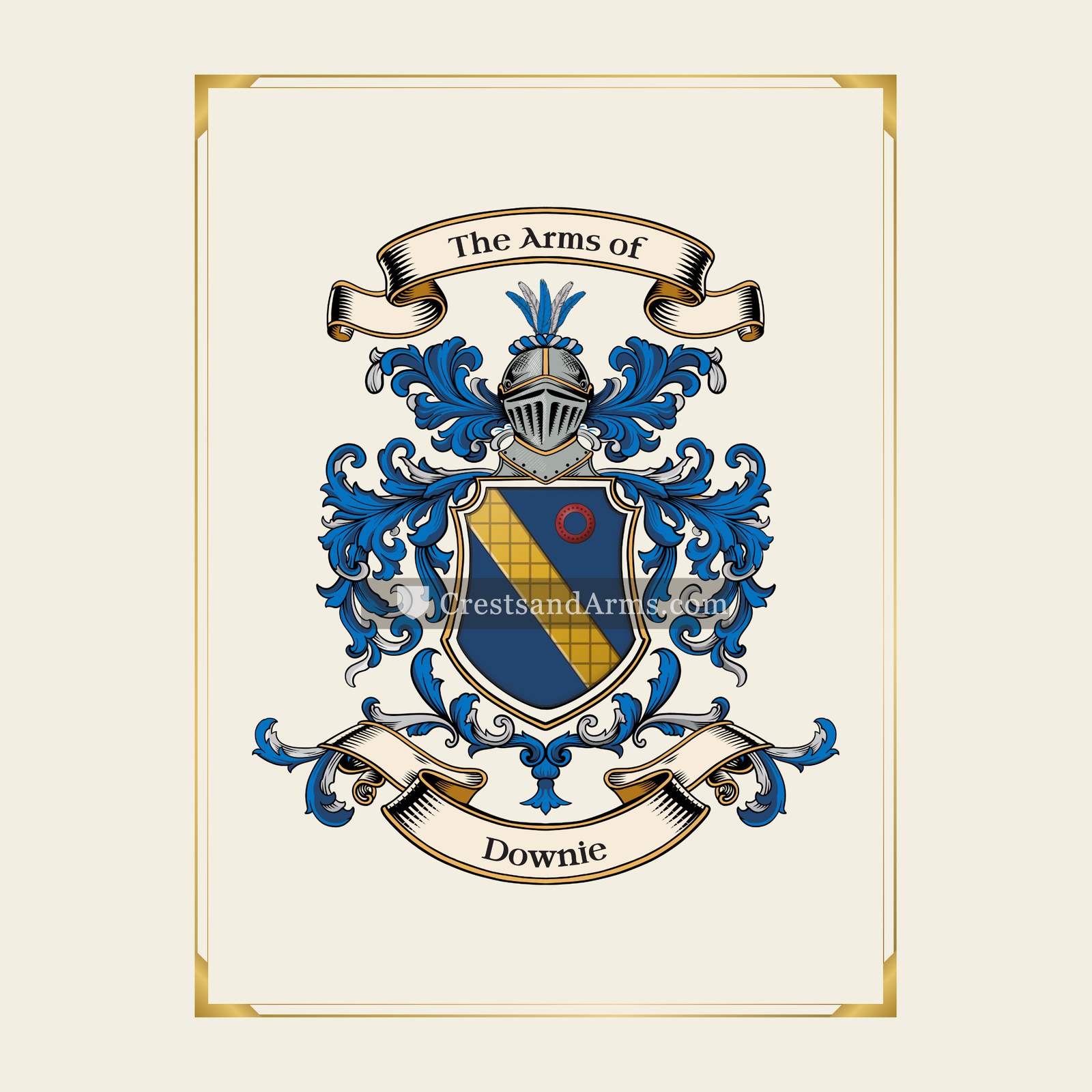 With gold border