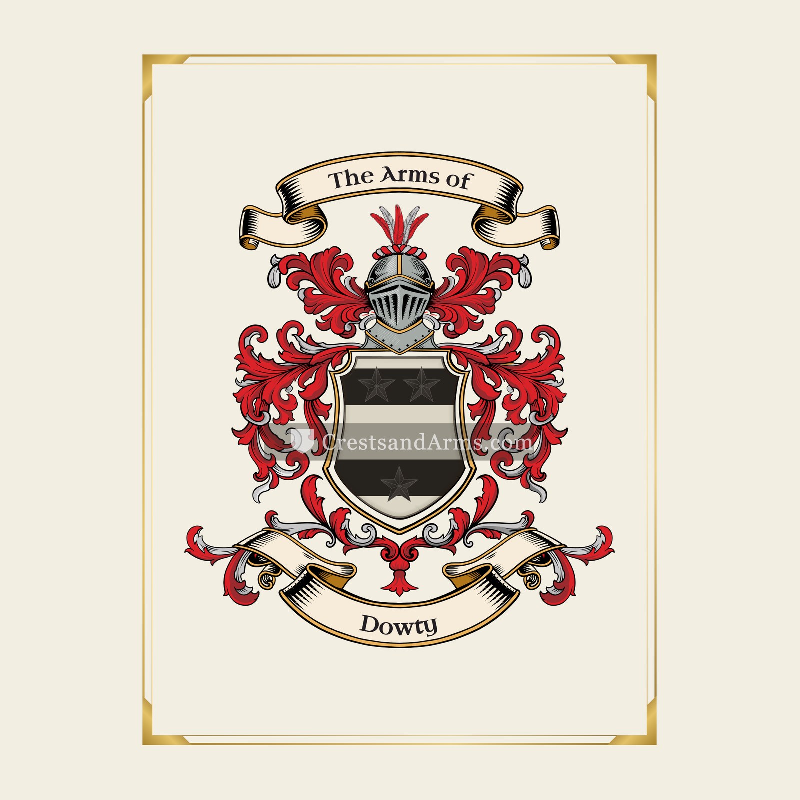 With gold border