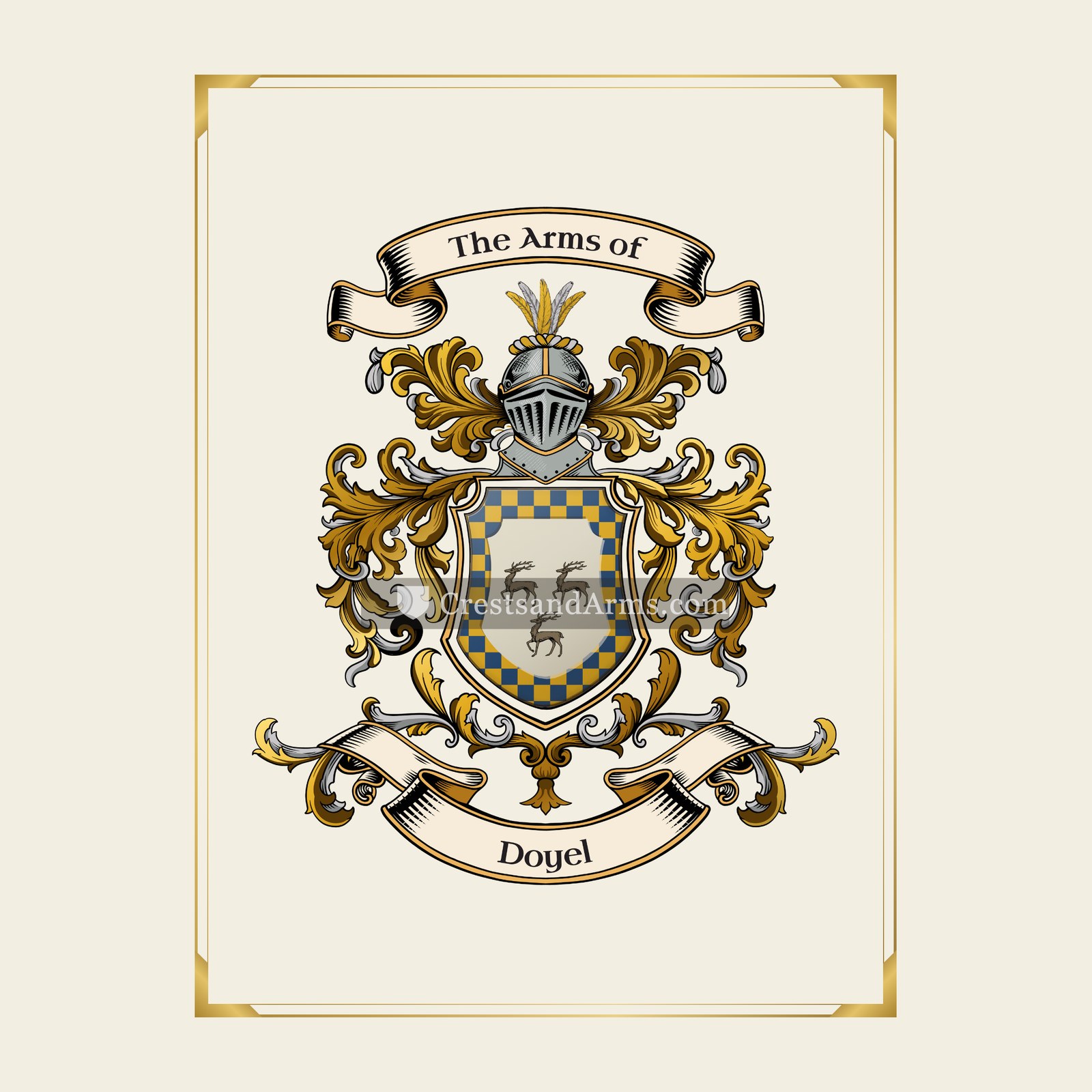 With gold border
