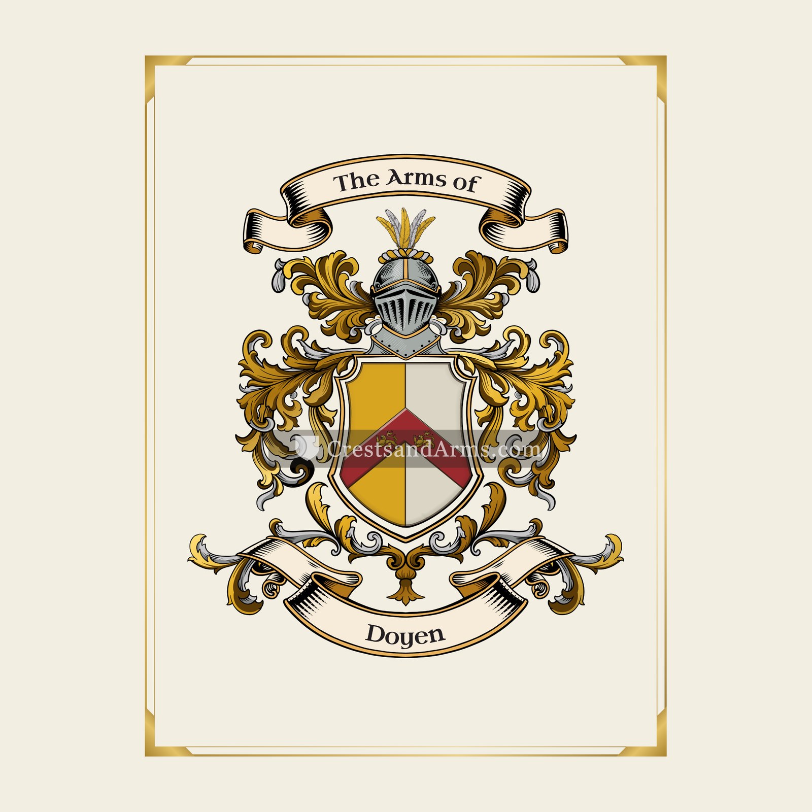 With gold border