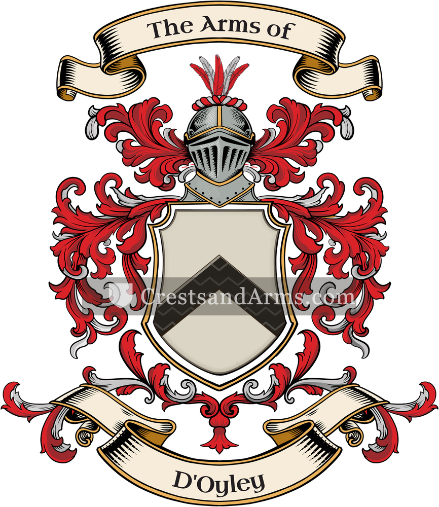 The Doyley coat of arms, drawn from the recorded blazon