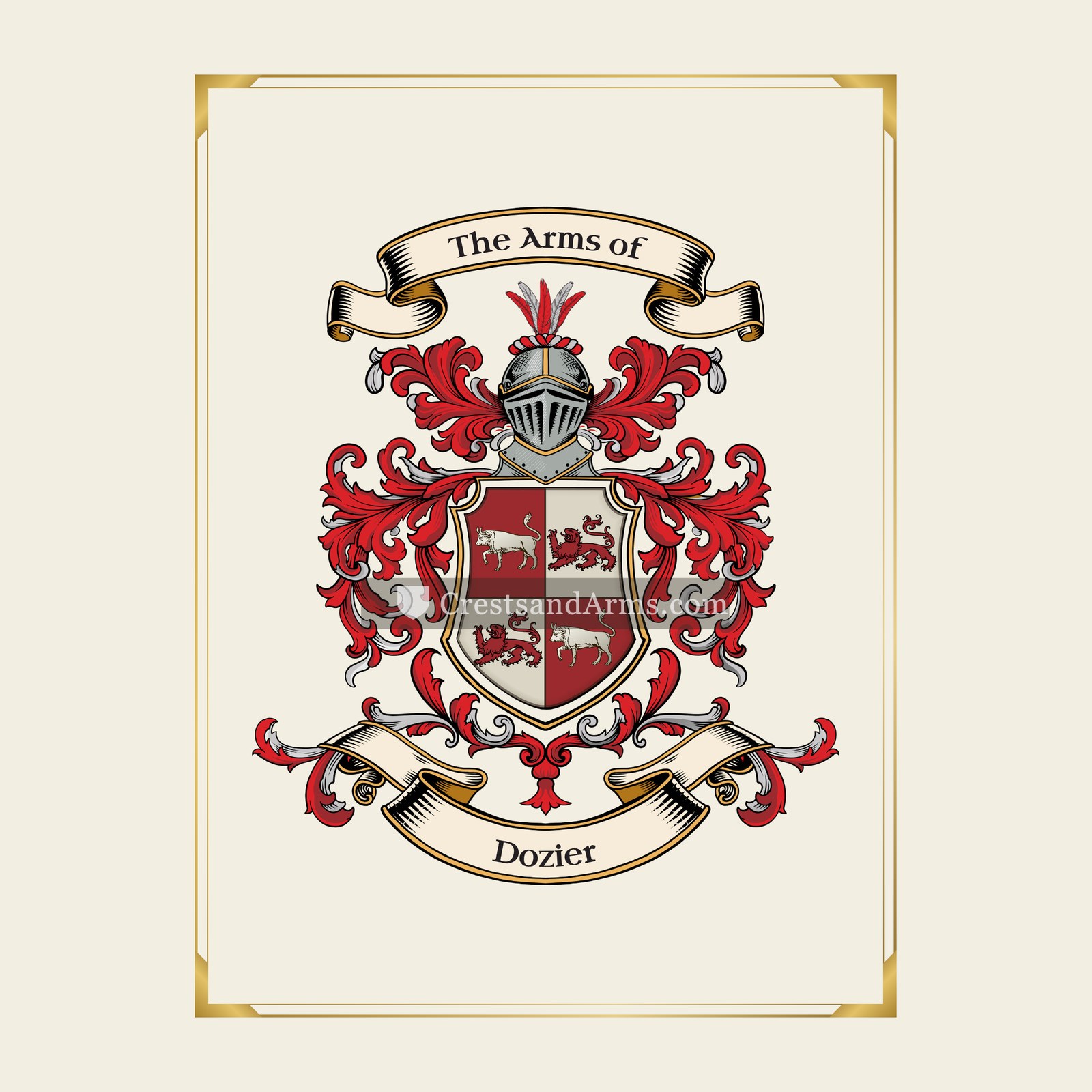 With gold border