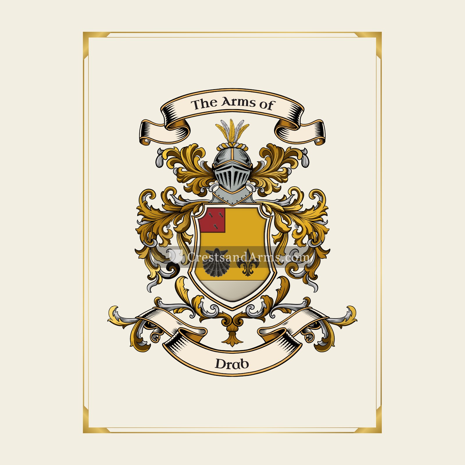 With gold border