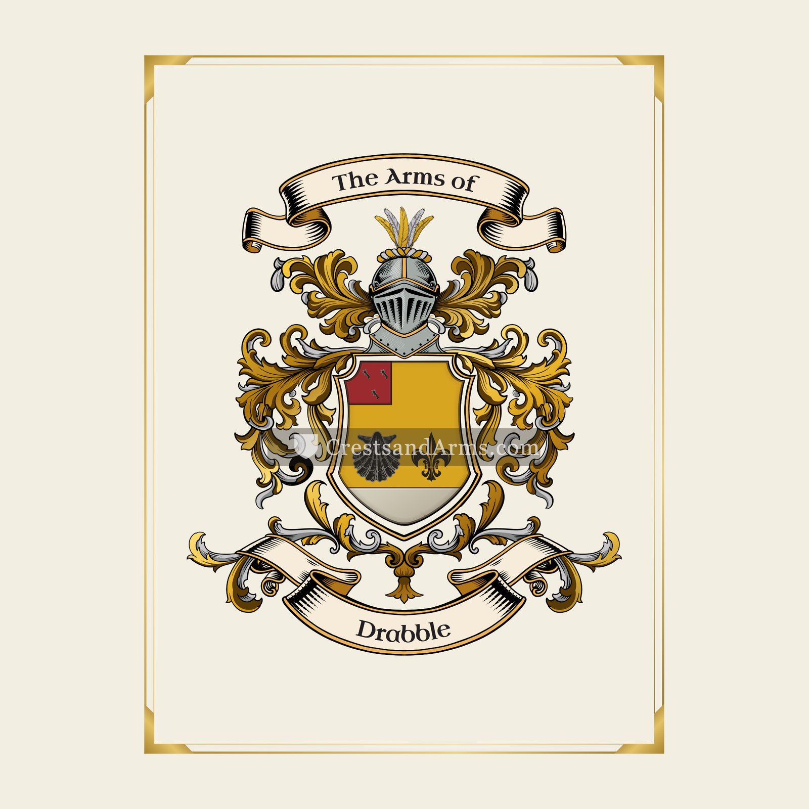 With gold border