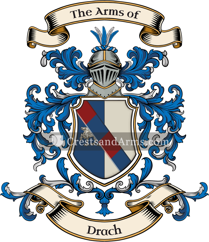 The Drach coat of arms, drawn from the recorded blazon