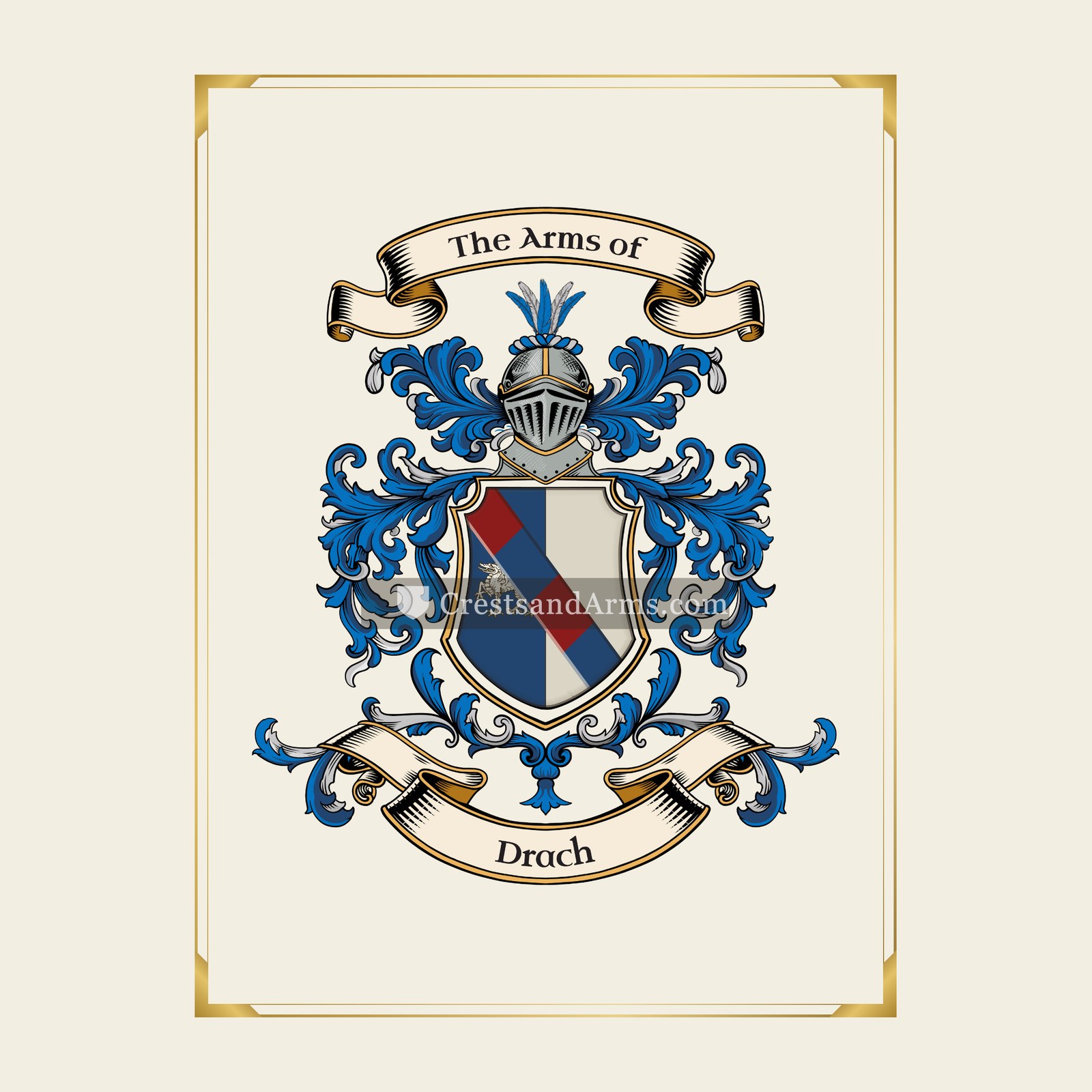 With gold border